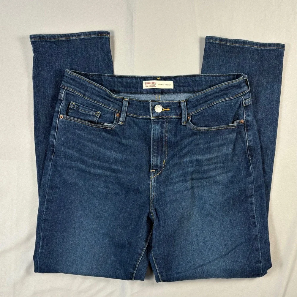 Signature by Levi Strauss & Co. Jeans Womens Size 12 Mid Rise Straight - Picture 6 of 7